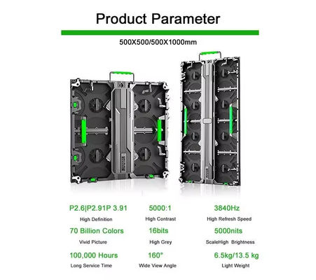 Lichtgewicht aluminium LED-panelen met 3-in-1 SMD2121 2.976Mm pixel pitch en full-color display