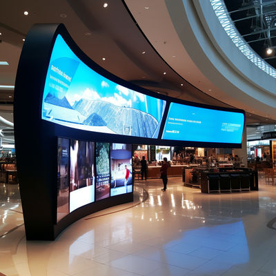 IP65 gebogen LED-schermwand P3 Commercieel LED-scherm veelzijdig