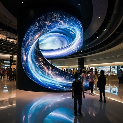 Buiten / binnen gebogen LED video muur displays 3840Hz verfrissingsfrequentie